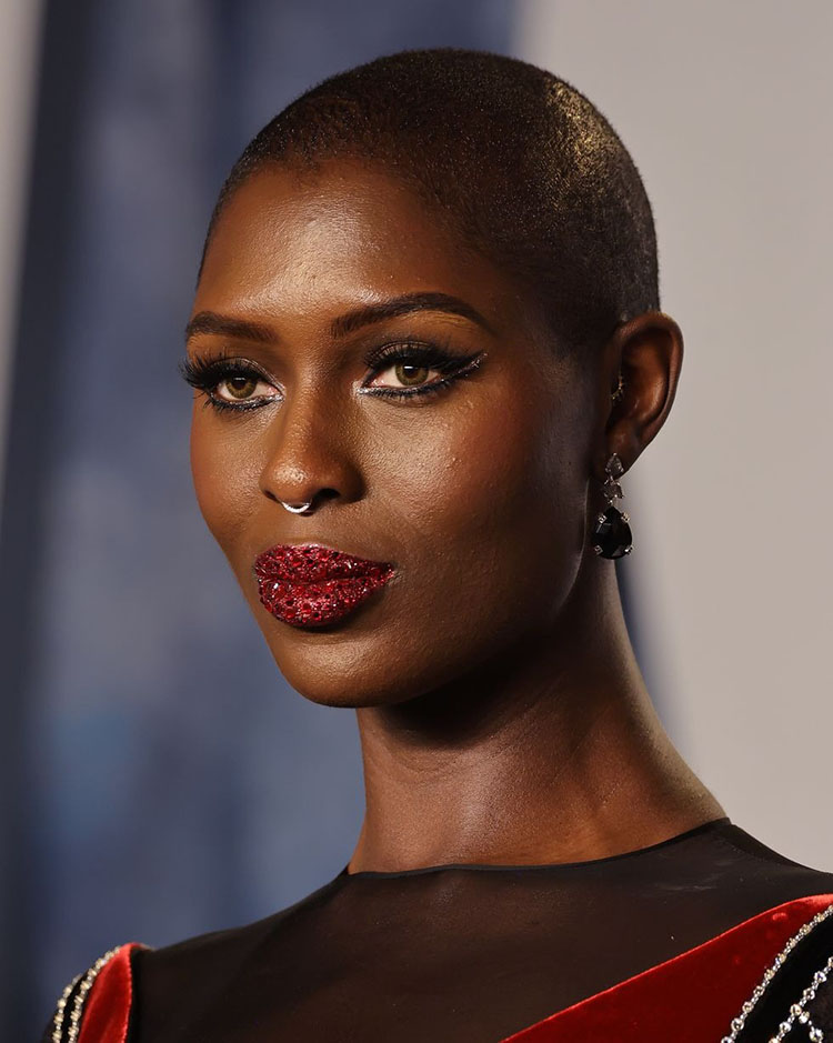 Jodie Turner-Smith’s Vanity Fair Oscar Party Rhinestone Red Lips