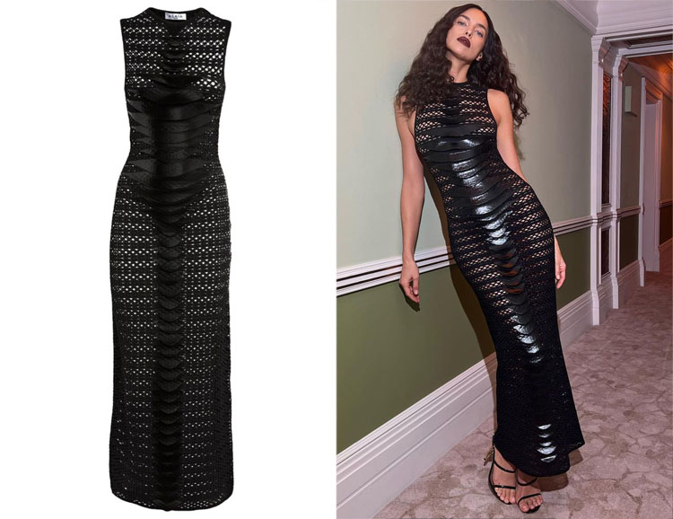 Irina Shayk’s Alaïa Mesh Midi Dress