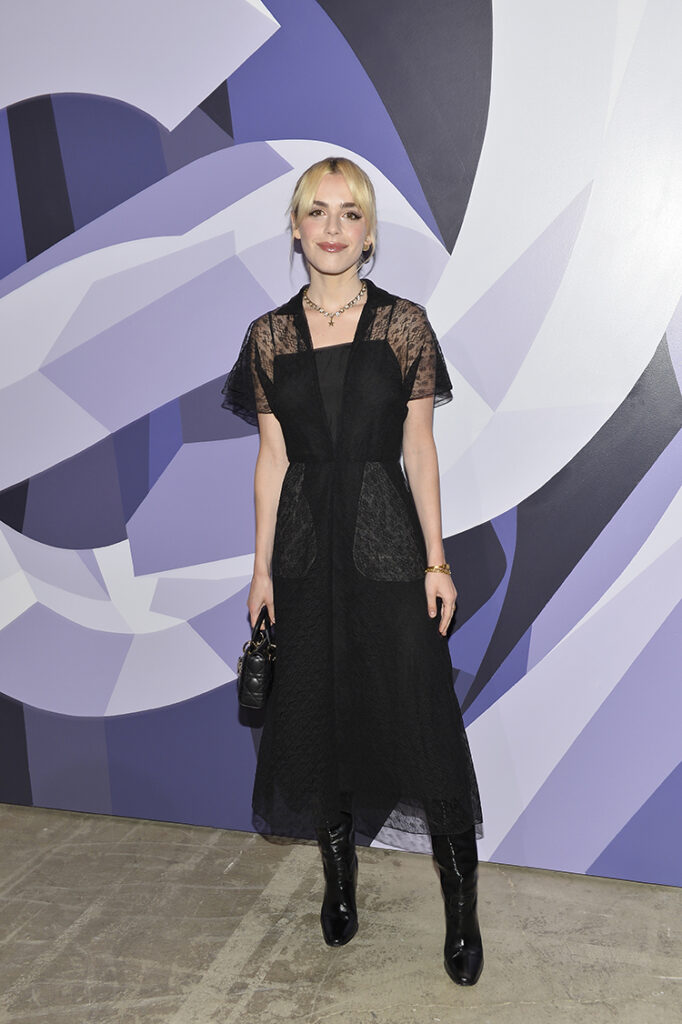 Kiernan Shipka attends Dare In Gris Dior The Grey Zone Opening