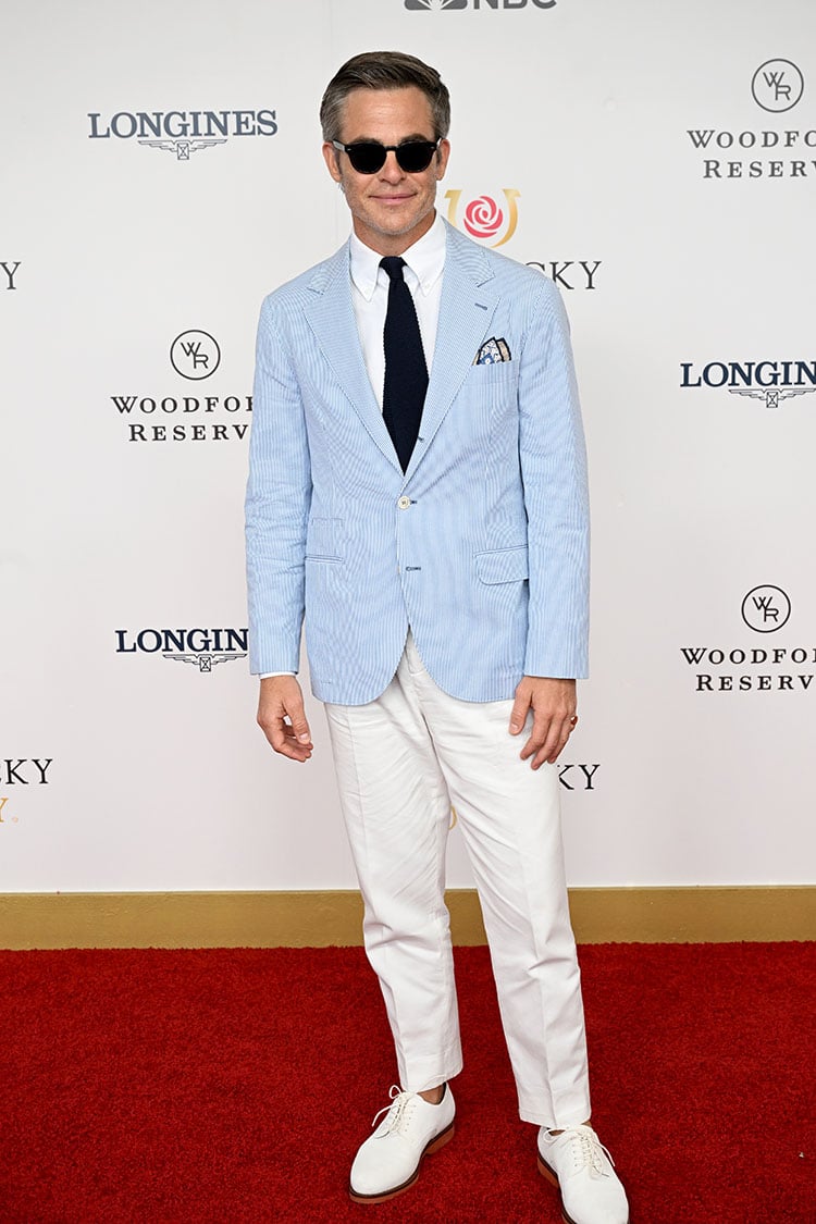 Chris Pine Wore Brunello Cucinelli To The 2023 Kentucky Derby