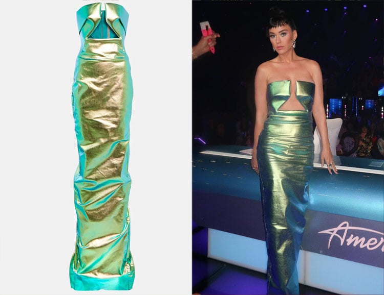 【関税込み】rick owens Prong Gown' dress Katy Perry's Rick Owens Prong Strapless Denim Gown