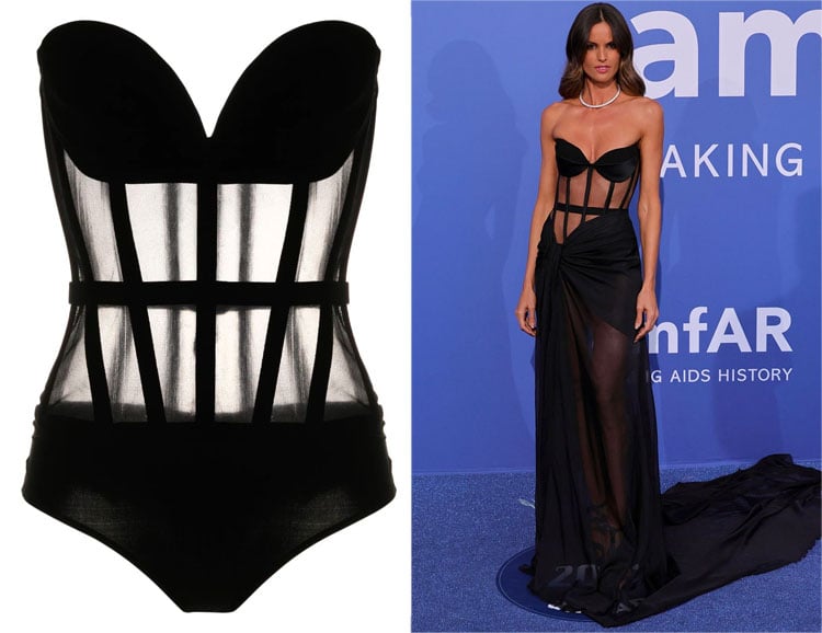 Izabel Goulart's Mônot Sheer-Coverage Strapless Bodysuit