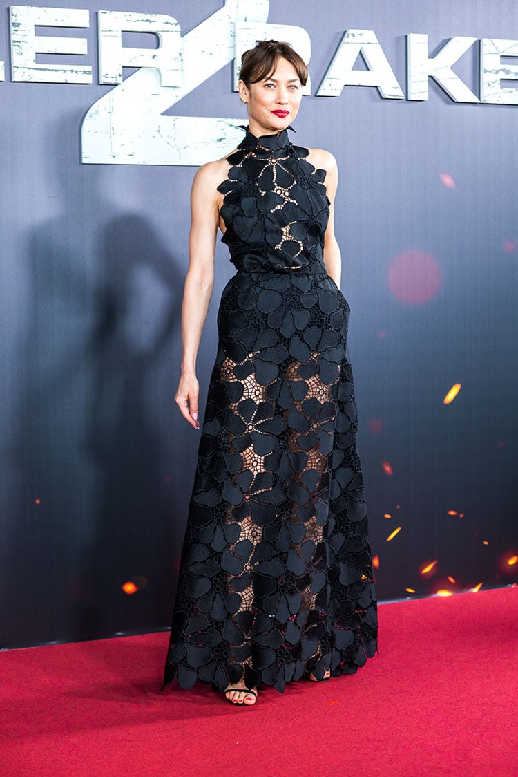 Olga Kurylenko Wore Elie Saab To The ‘Extraction 2’ Madrid Premiere