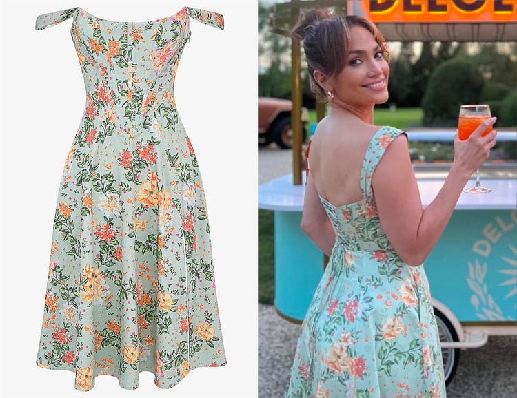 Jennifer Lopez's House of CB Saira Floral-Print Cotton-Blend Midi Dress