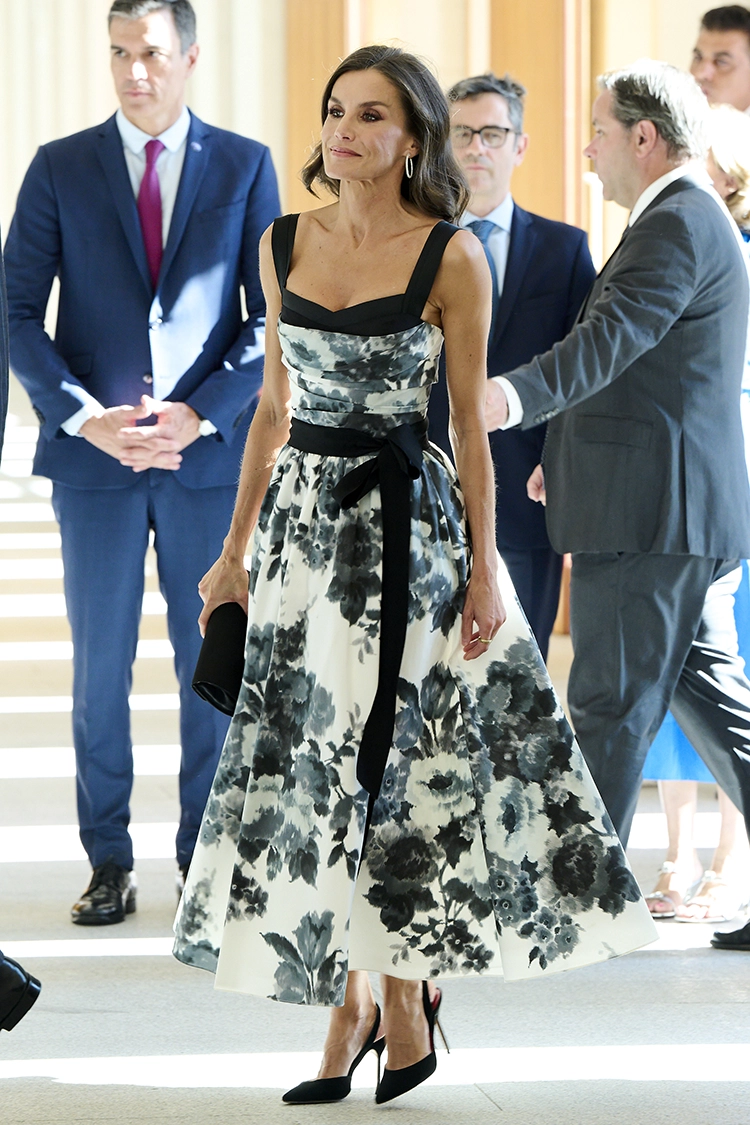 Queen Letizia of Spain Wore Carolina Herrera To The Gallery Of The Royal Collections