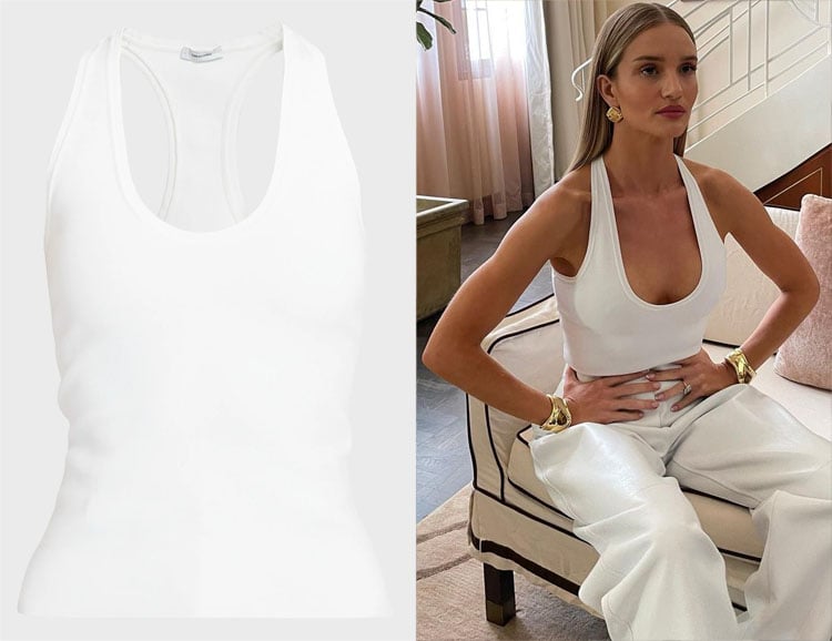 Rosie Huntington-Whiteley’s Ferragamo Fitted Racerback Tank Top