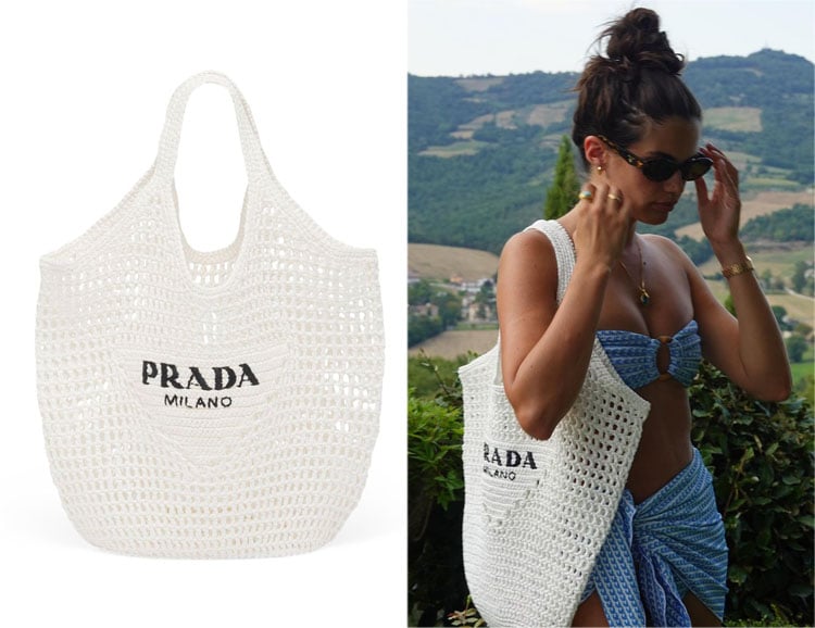 Sara Sampaio’s Prada Crochet Tote Bag