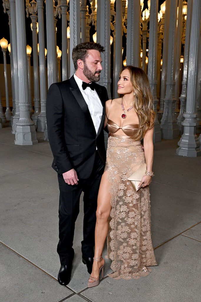 Ben Affleck, wearing Gucci, and Jennifer Lopez, wearing Gucci, attend the 2023 LACMA Art+Film Gala
