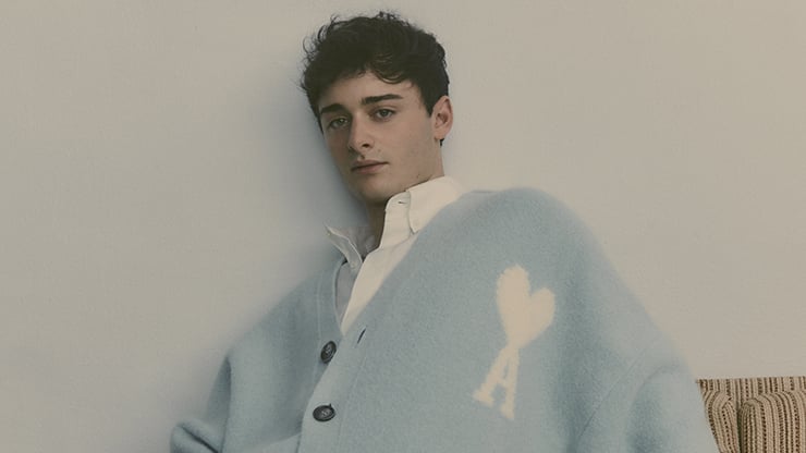 Noah Schnapp Stars In AMI’s Cloudy Wool Knitwear Campaign