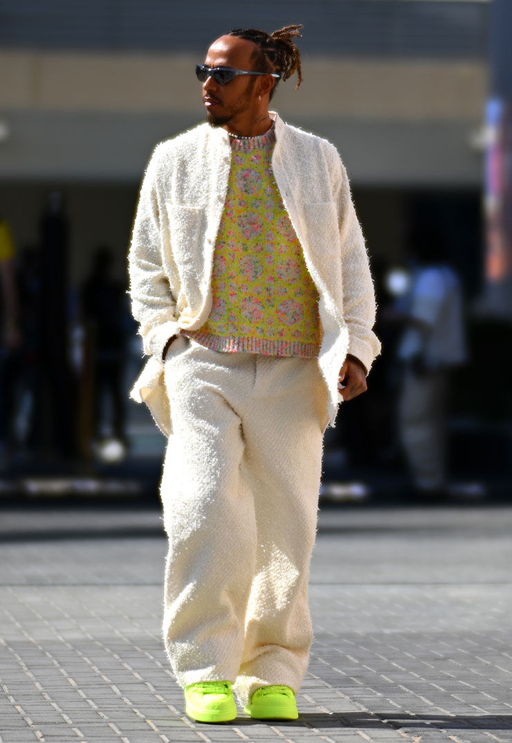 Lewis Hamilton Wore Dior Men To The Abu Dhabi F1 Grand Prix