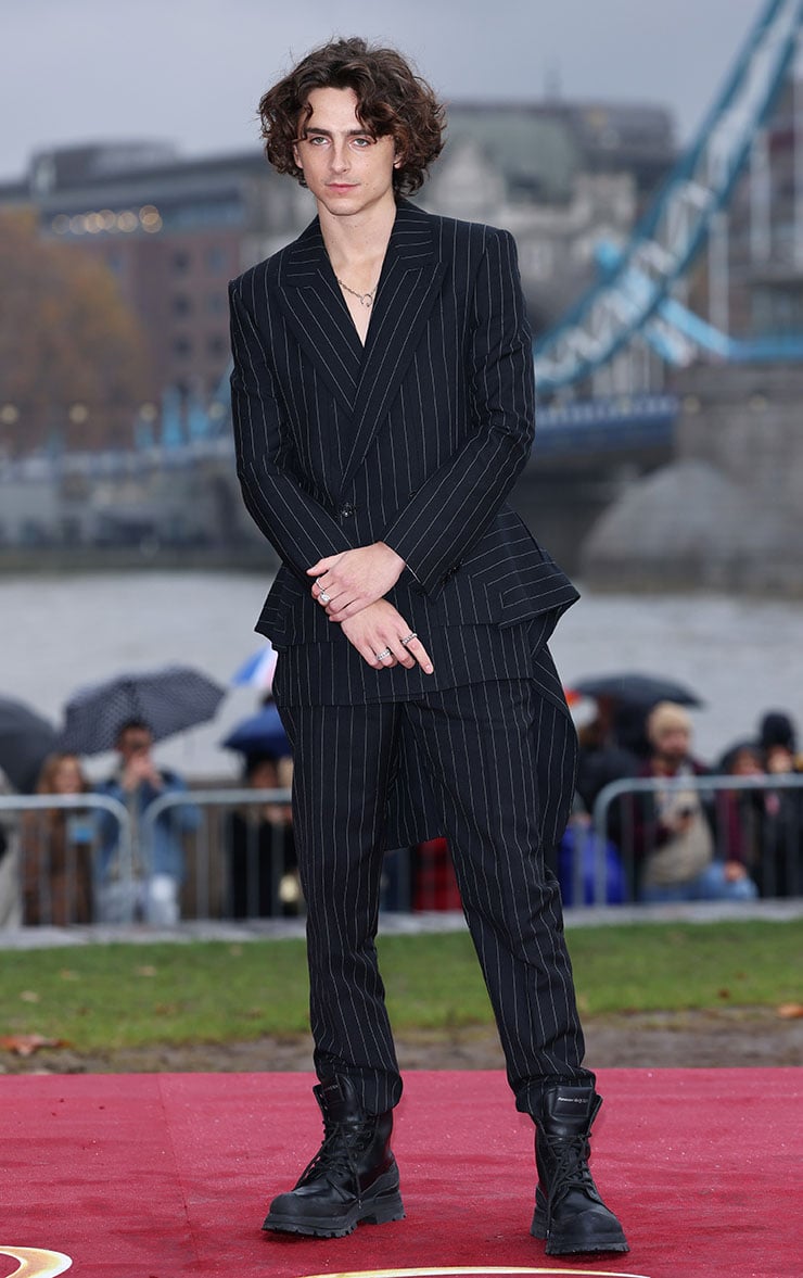 Timothée Chalamet Wore Alexander McQueen To The ‘Wonka’ London Photocall