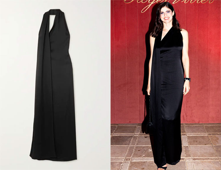 Alexandra Daddario’s Loewe Scarf Dress