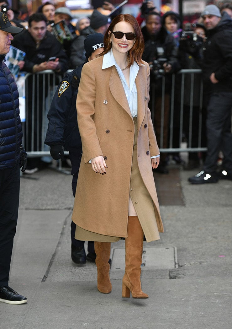 Emma Stone Wore Louis Vuitton On Good Morning America & The Late Show with Stephen Colbert