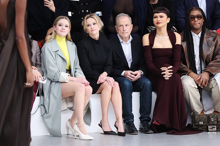 Ava Philippe, Resse Witherspoon, Michael Burke and Zendaya attend the Fendi Haute Couture Spring/Summer 2024 show