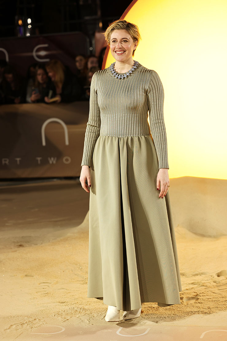 Greta Gerwig Wore Jil Sander To The ‘Dune: Part Two’ London Premiere