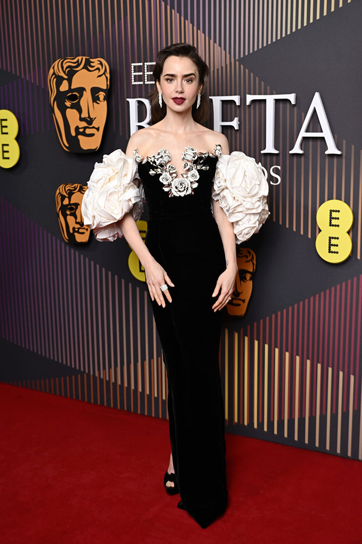 Lily Collins Wore Tamara Ralph Couture To The 2024 BAFTAs