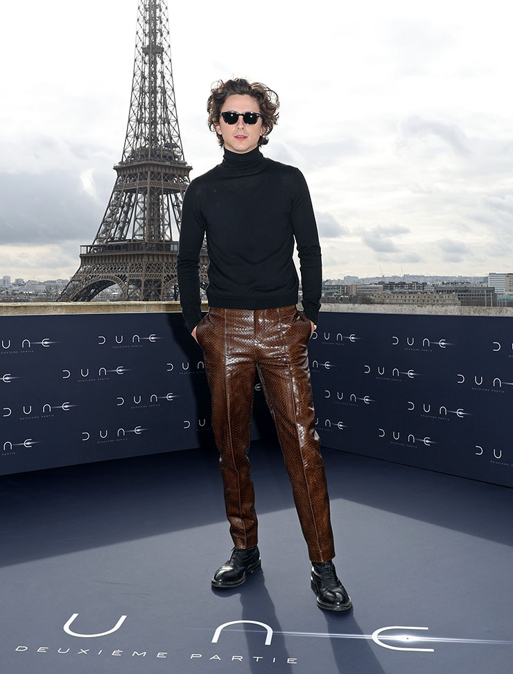 Timothée Chalamet Wore Bottega Veneta To The ‘Dune: Part Two’ Paris Photocall