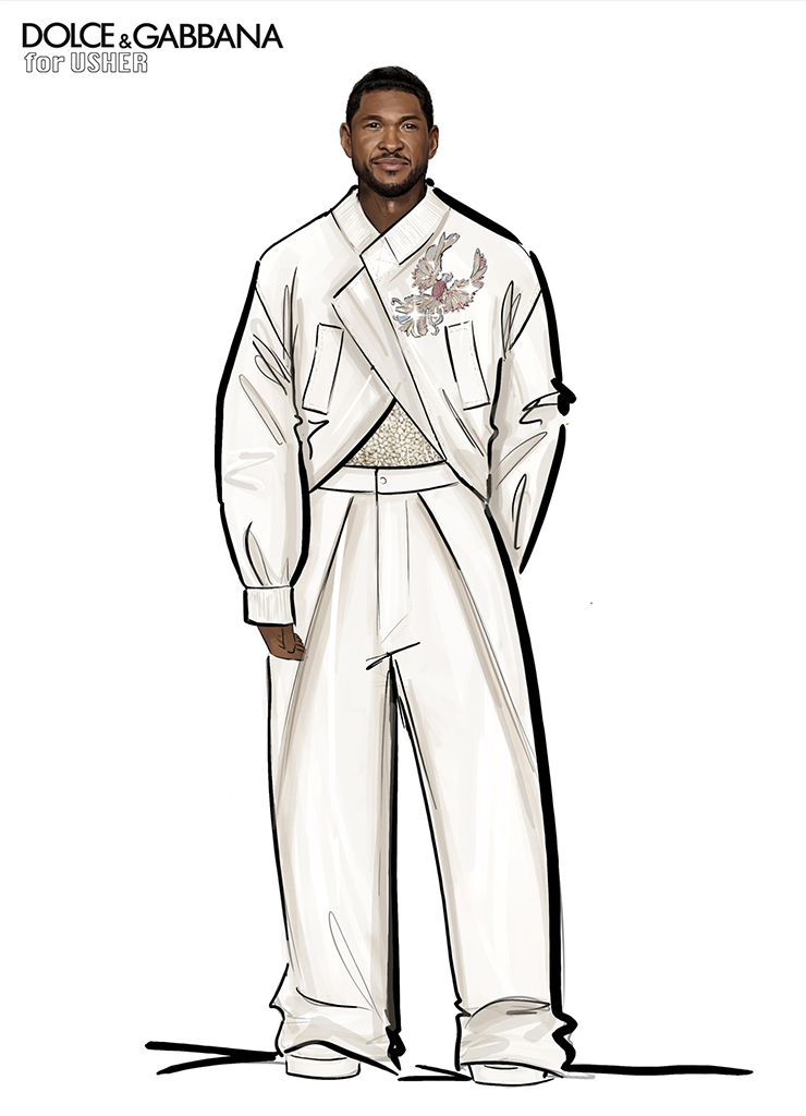 Dolce & Gabbana's sketch for Usher