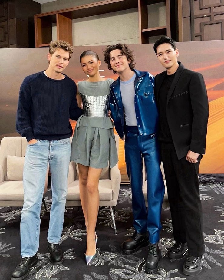 Zendaya Wore Dawei & Timothée Chalamet Wore Avellano To The ‘Dune: Part Two’ Travys Kim Interview