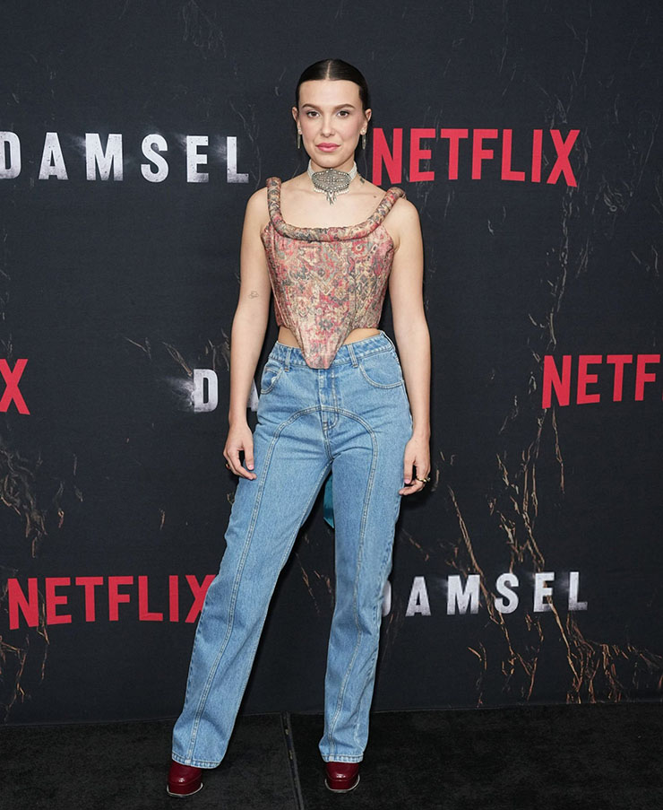 Millie Bobby Brown Wore Kelsey Randall x Swayed Stature To The ‘Damsel’ New York Photocall