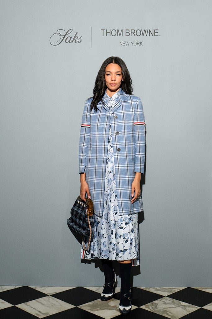 Aurora James attends the Saks x Thom Browne Dinner