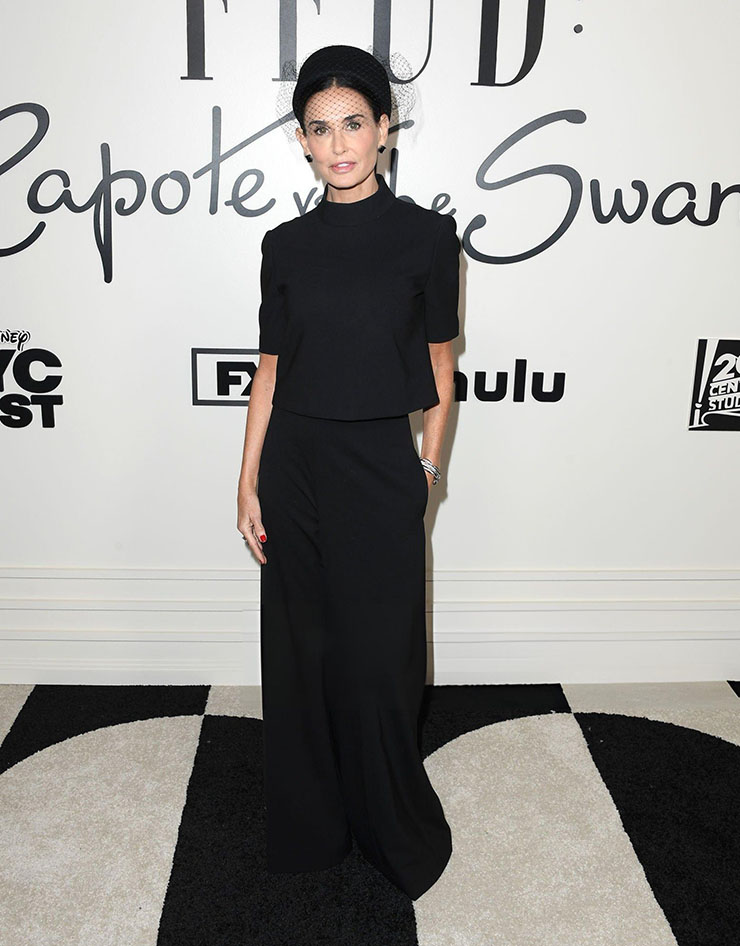 Demi Moore Wore Carolina Herrera To The FYC Red Carpet Event For FX’s ‘FEUD: Capote vs. The Swans’