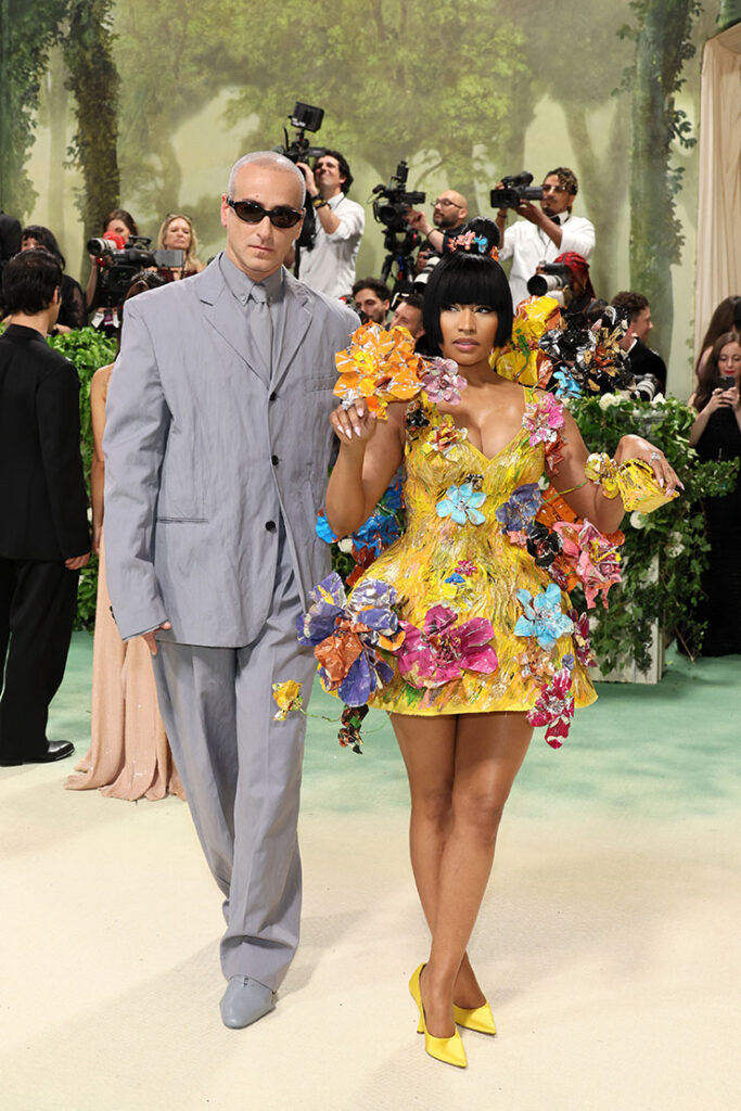 Francesco Risso and Nicki Minaj attend The 2024 Met Gala Celebrating "Sleeping Beauties: Reawakening Fashion"
