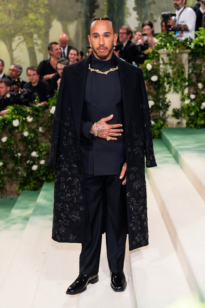 Lewis Hamilton attends The 2024 Met Gala Celebrating "Sleeping Beauties: Reawakening Fashion" 