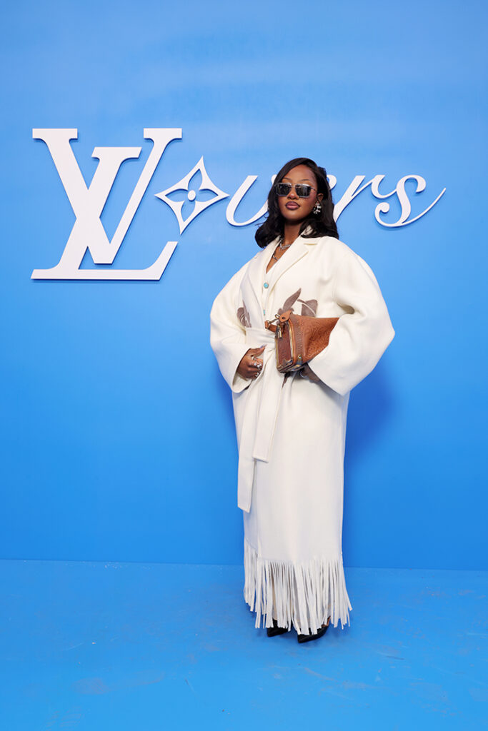 Tems attends the Louis Vuitton Menswear Spring/Summer 2025 show