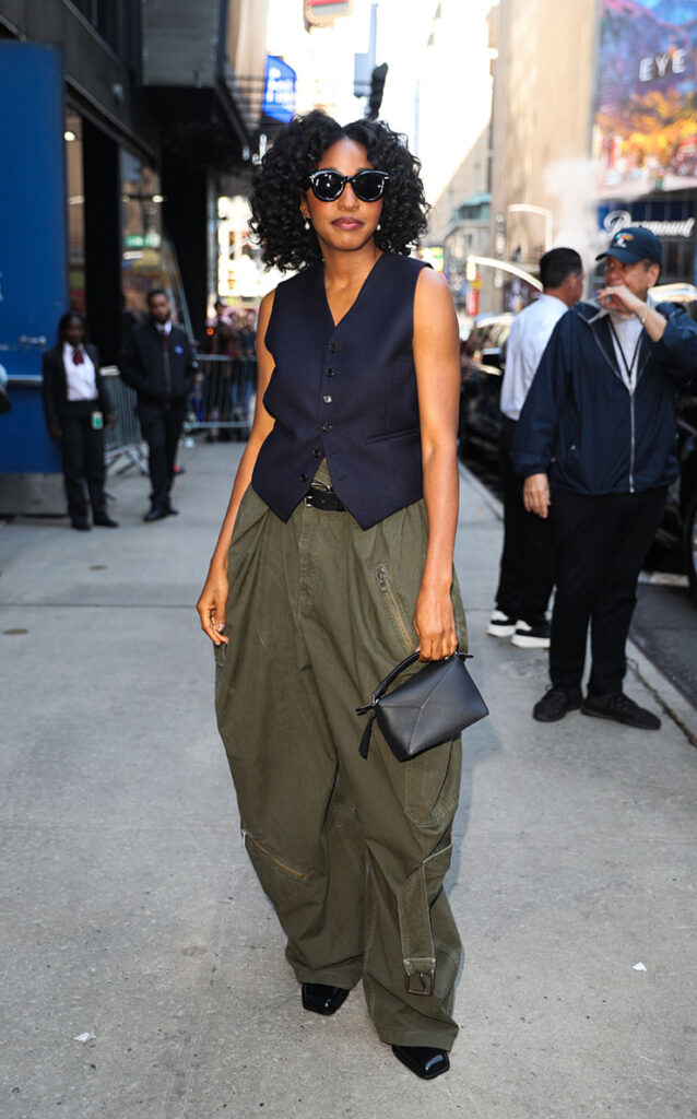 Ayo Edebiri is seen outside of 'Good Morning America'