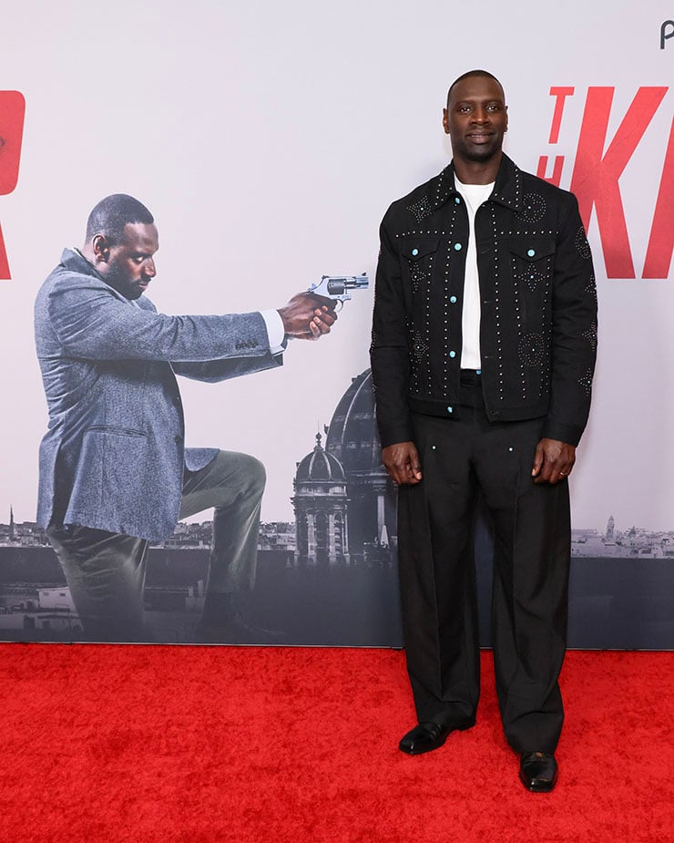 Omar Sy attends the Los Angeles premiere of Peacock's "The Killer"