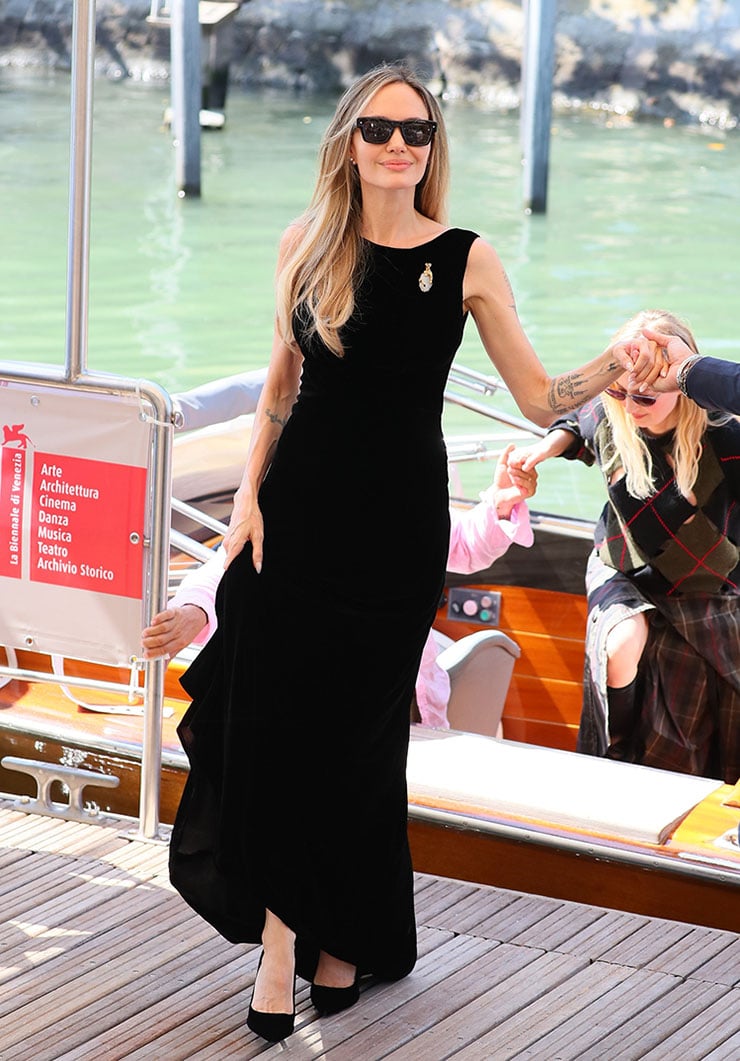 Angelina Jolie Wore Saint Laurent To The ‘Maria’ Venice Film Festival