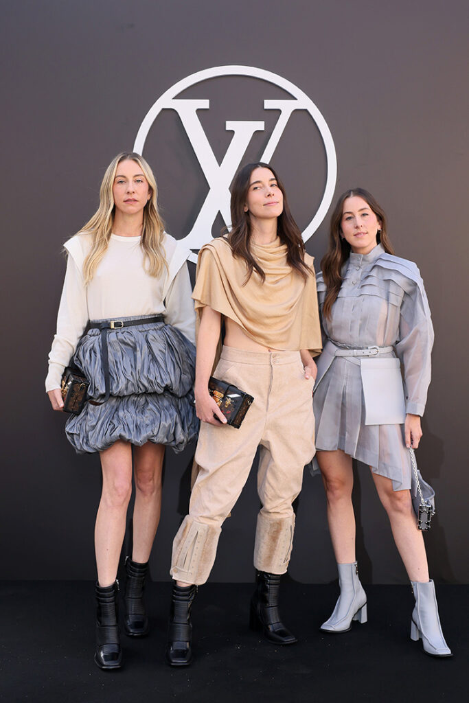 Este Haim, Danielle Haim and Alana Haim attend the Louis Vuitton Paris Womenswear Spring-Summer 2025 show