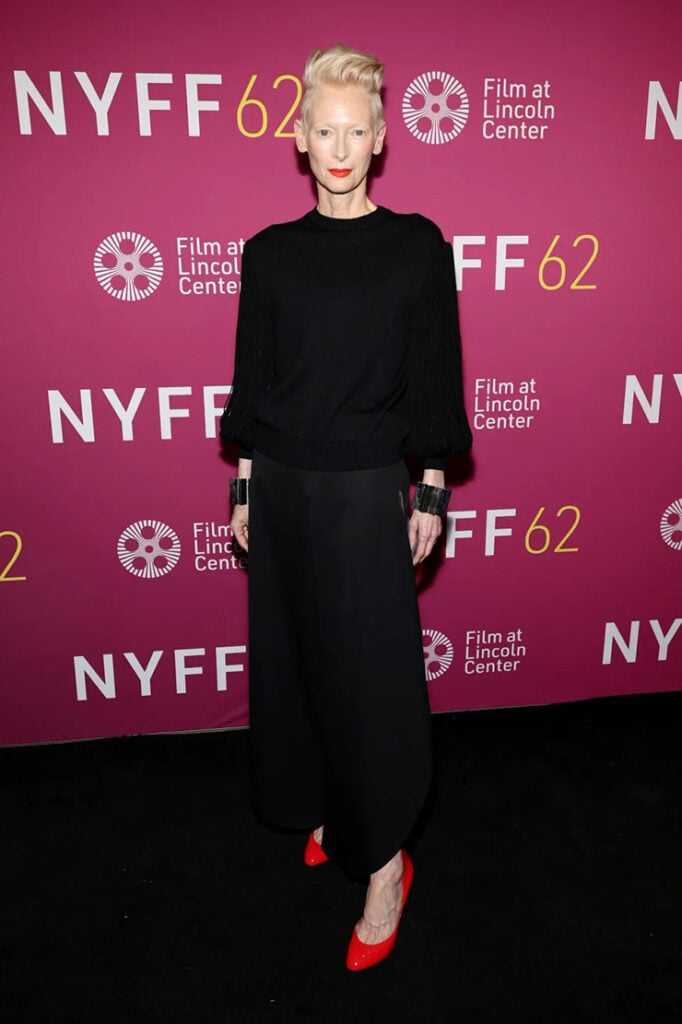 Tilda Swinton attends the "The Room Next Door" premiere during the 62nd New York Film Festival