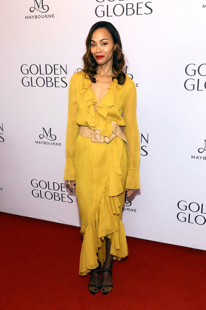 Zoe Saldaña attends the Golden Globes First-Time Nominee Celebration 