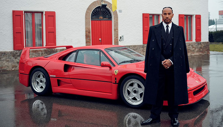 Lewis Hamilton Visits The Ferrari Maranello Factory In Ferragamo