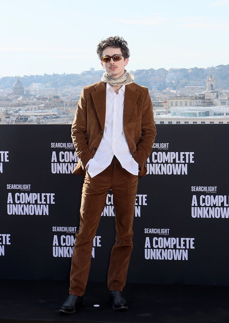 Timothée Chalamet Wore Prada To The Rome Photocall of ‘A Complete Unknown’