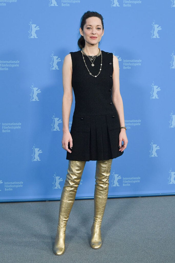 Marion Cotillard poses at the "La Tour De Glace" (The Ice Tower) photocall during the 75th Berlinale International Film Festival