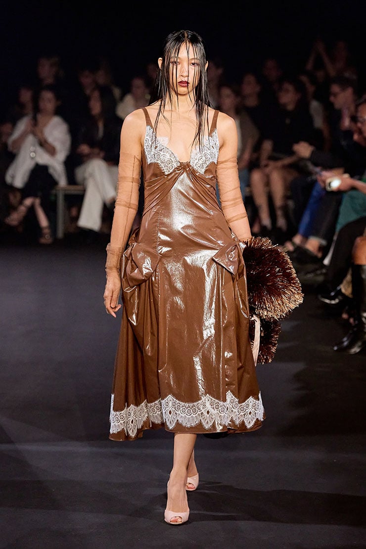 Wiederhoeft Spring 2025 runway reference for Jessica Williams’ brown dress worn at Televerse 26.