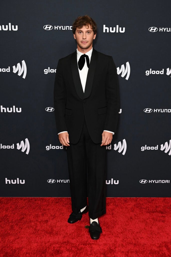 Cooper Koch attends the 36th Annual GLAAD Media Awards Valentino Resort 2025 suit