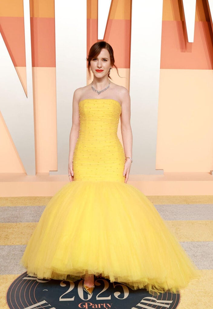 Rachel Brosnahan attends the 2025 Vanity Fair Oscar Party 