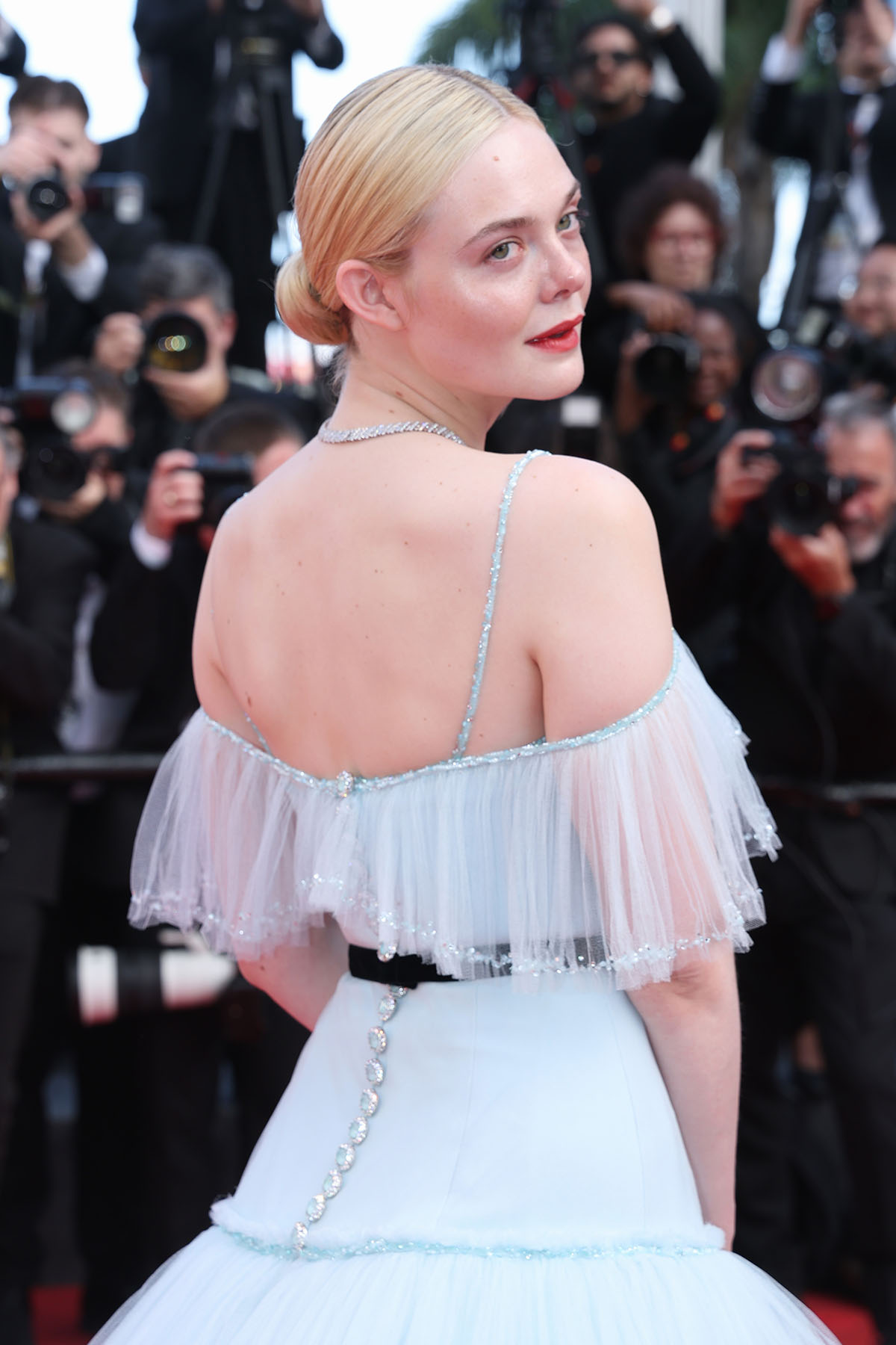 Elle Fanning Closes Cannes 2025 in Blue Chanel Princess Gown