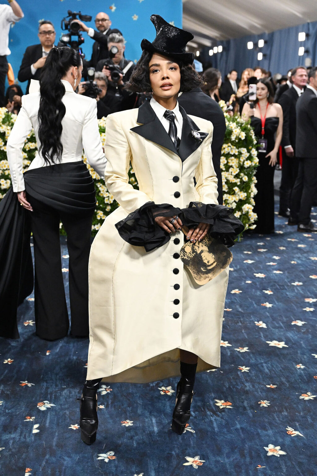 Tessa Thompson's Dramatic Prabal Gurung Panier Tuxedo Gown