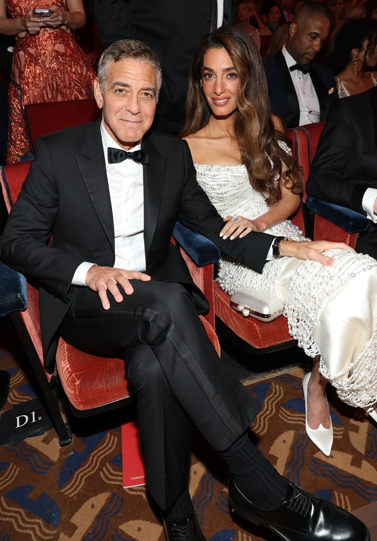 Amal Clooney Stuns in Pearl Tamara Ralph Dress at the Tony Awards