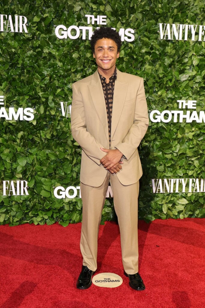 Corteon Moore 2025 Gotham Awards Saint Laurent suit print shirt