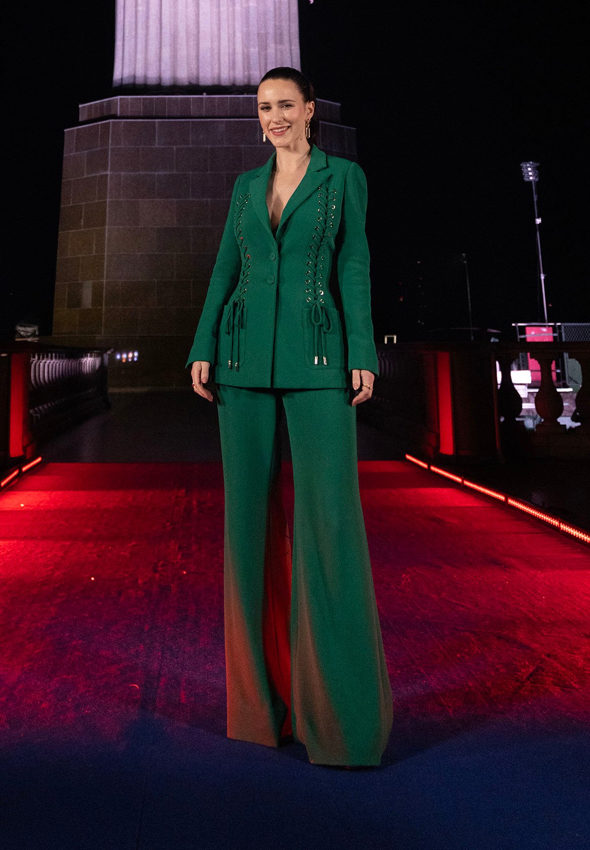 Rachel Brosnahan Wore Elie Saab To The ‘Superman’ Rio de Janeiro Photocall