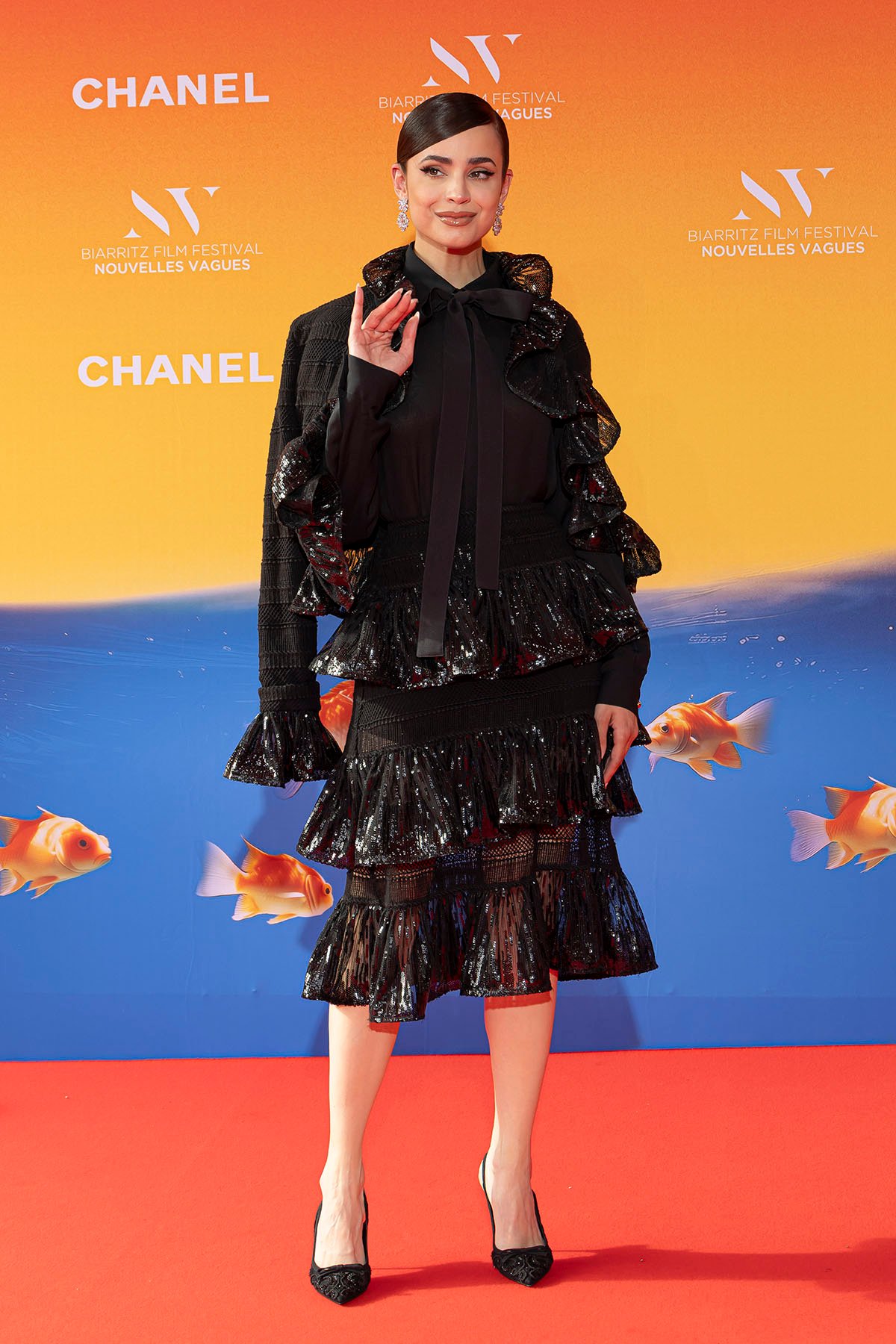 Sofia Carson Wore Elie Saab To The ‘Nouvelles Vagues’ International Biarritz Film Festival Opening Ceremony