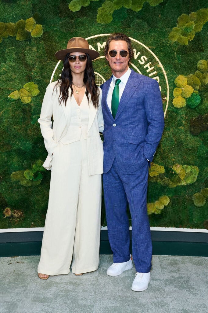 Camila Alves McConaughey and Matthew McConaughey in the AELTC's Parkside Suite in No.1 Court at The Championships