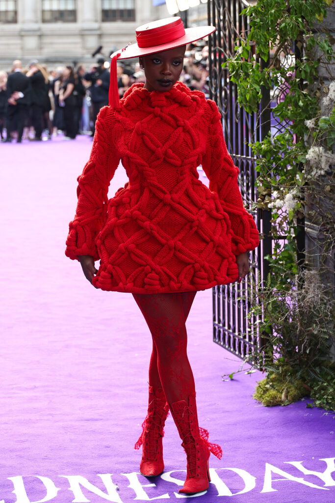Joy Sunday's Gothic Knit Moment at the Wednesday Premiere