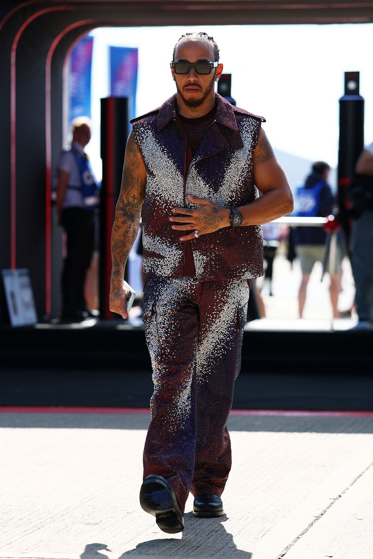 Lewis Hamilton Wore Burberry To The British Grand Prix